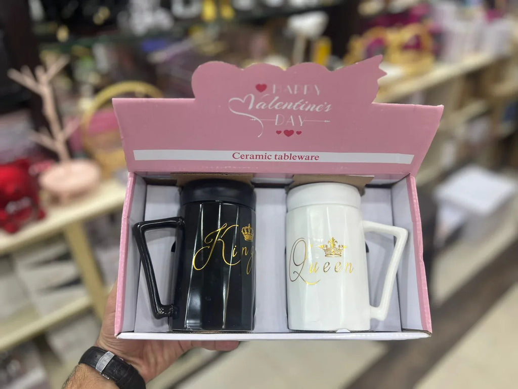 Couple Gift Mug Set – King & Queen Print