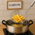 Stainless Steel Deep Fryer Colander – Oil Strainer & Kitchen Skimmer (Large)