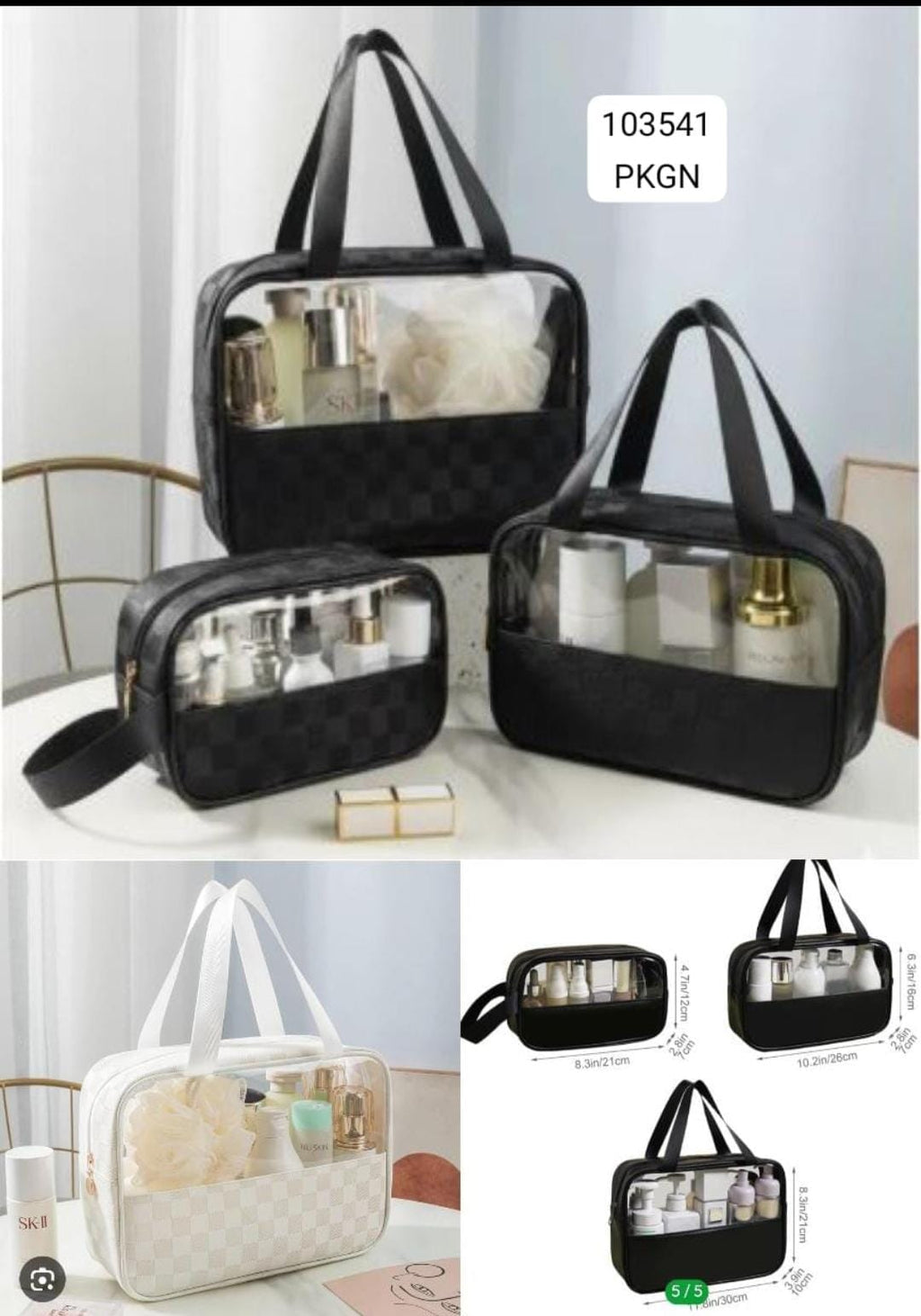 3-Piece High-Visibility Travel & Essentials Pouch Set