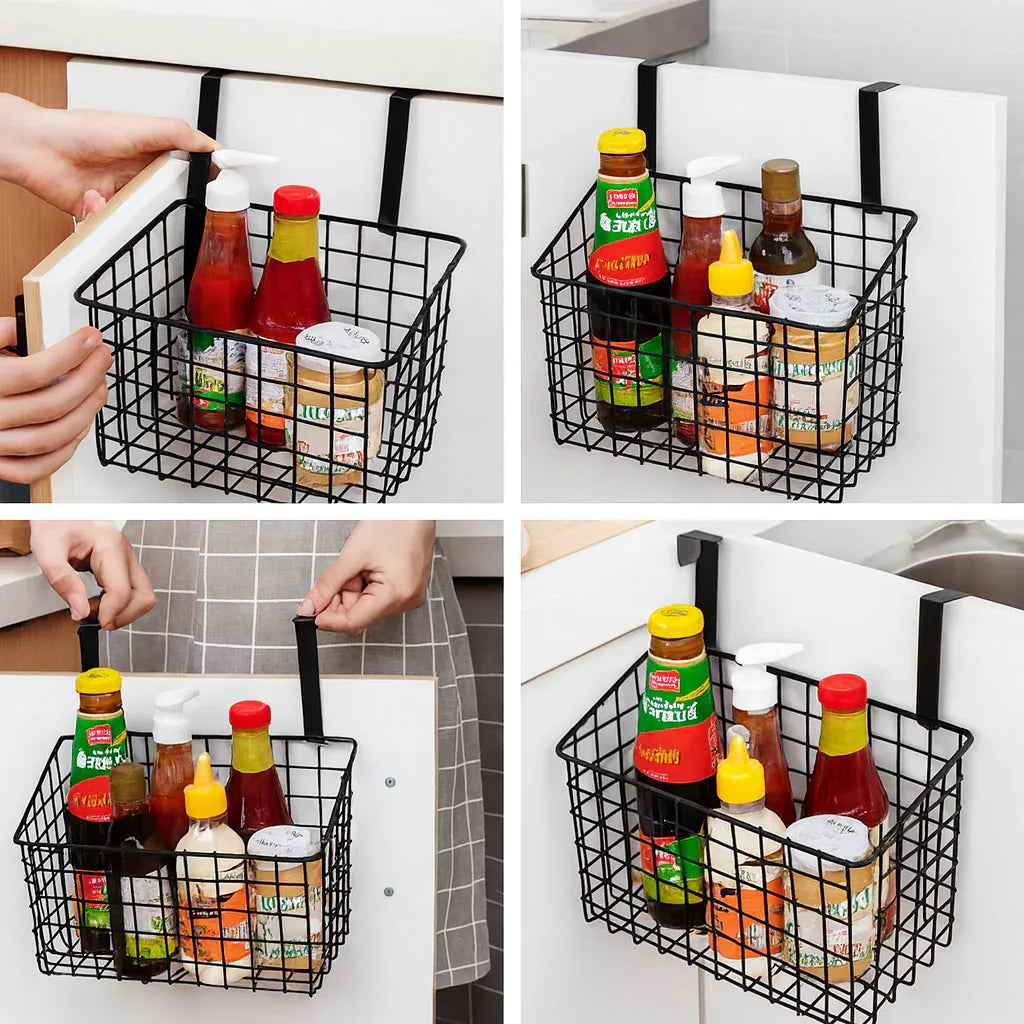 Metal Cabinet Storage Basket – Kitchen & Bathroom Organizer