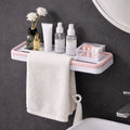 Wall Mounted Towel Rack with Storage Shelf & Bar