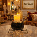 Royal Black & Gold Decorative Candle Holder