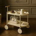 Luxury Oval Serving Trolley with Wheels – 2 Tier Coffee Cart