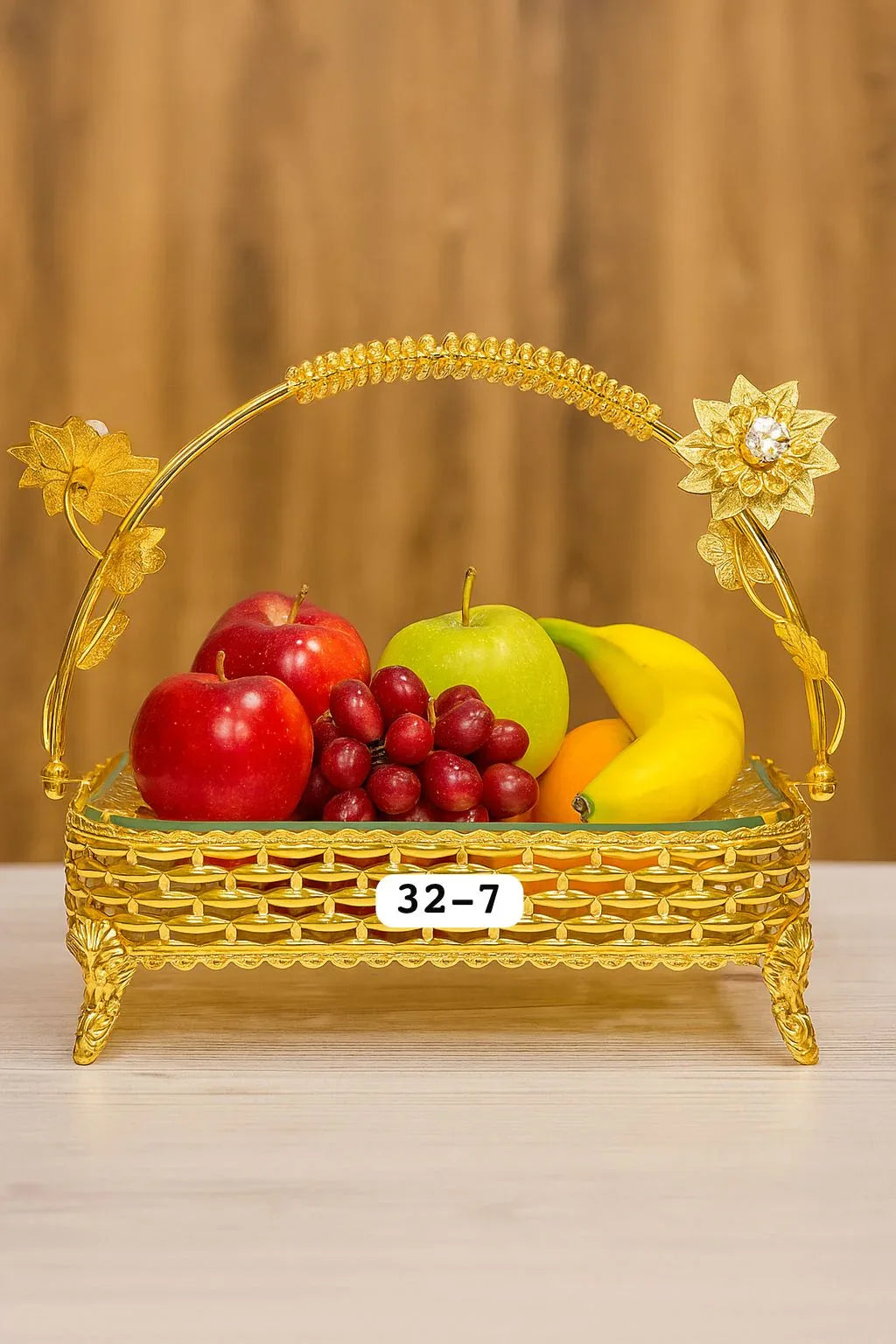 Golden Basket Tray – Elegant Home Organizer