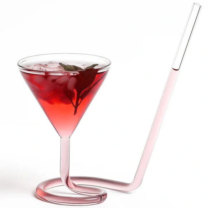 Spiral Straw Cocktail Glass – Stylish Drinking Glass