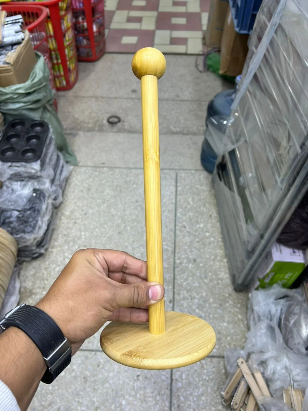 Wooden Tissue Paper Holder – Bamboo Tabletop Stand