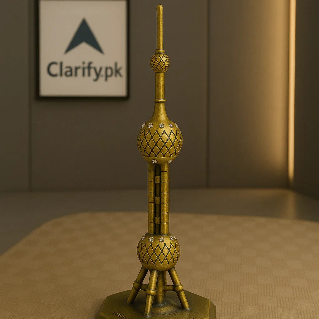 Metal Pearl Tower Showpiece – Elegant Home Décor