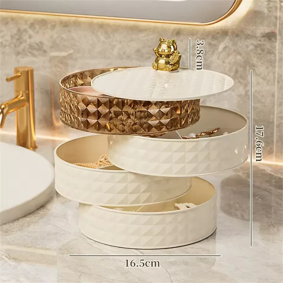 Desktop 4 Layer Rotating Jewelry Organizer