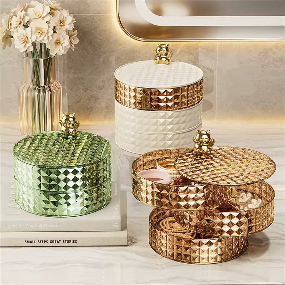 Desktop 4 Layer Rotating Jewelry Organizer