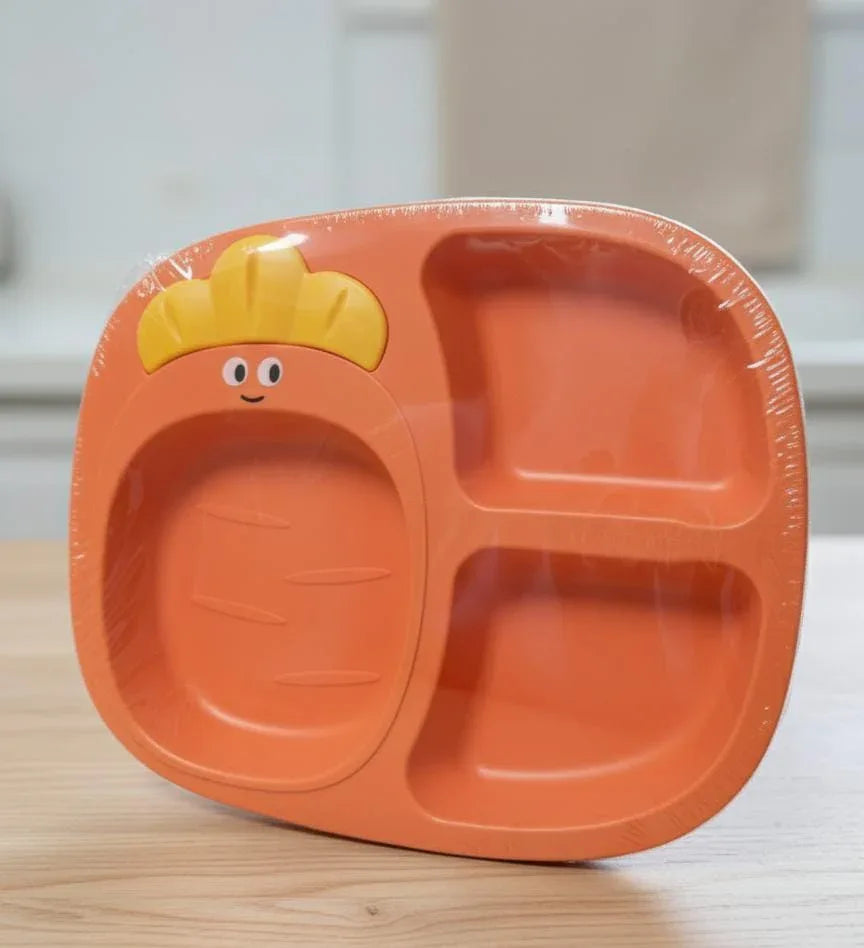 Cute Compartment Plate – Food Grade Plastic Kids Dinner Plate