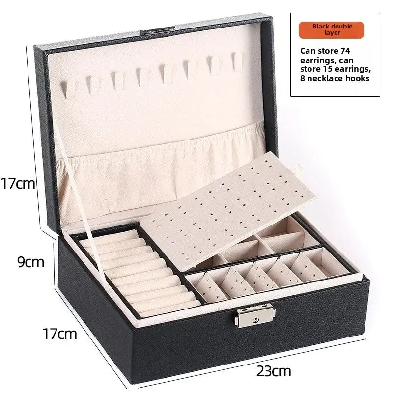 Double Layer Jewelry Organizer Cosmetic Case