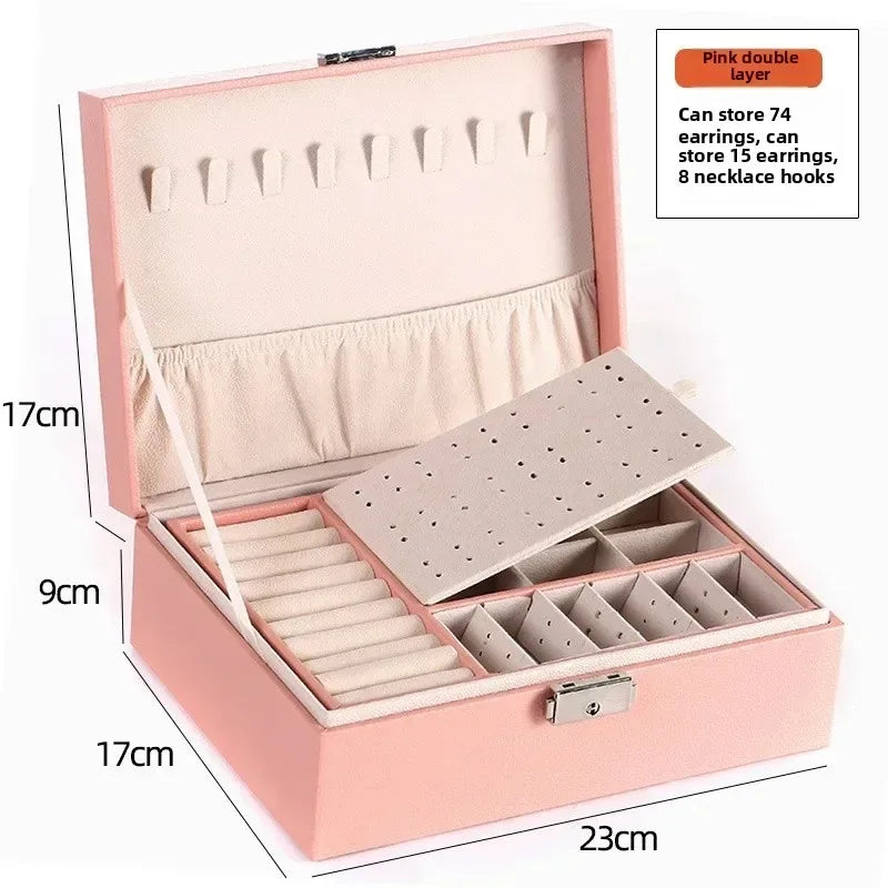 Double Layer Jewelry Organizer Cosmetic Case