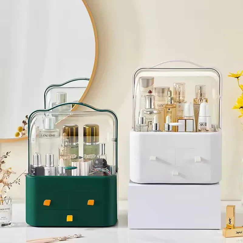 Double Sided Cosmetic Storage Box with Handle