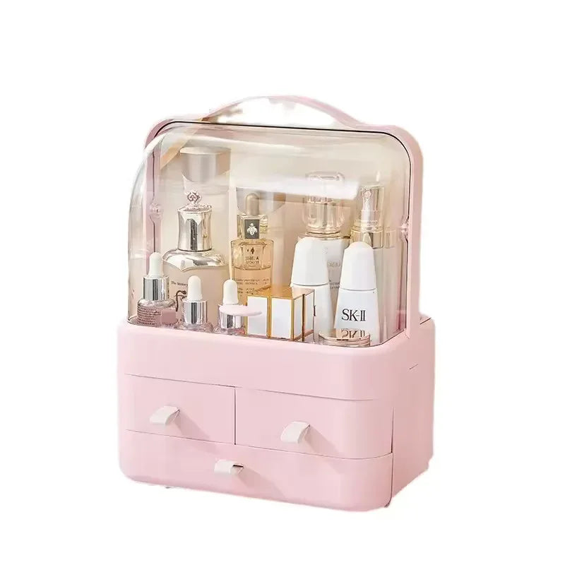 Double Sided Cosmetic Storage Box with Handle