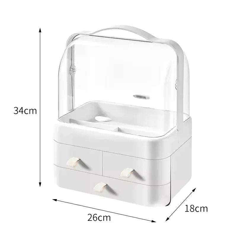 Double Sided Cosmetic Storage Box with Handle