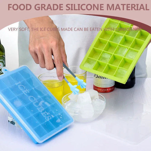 24 Grids Silicone Ice Cube Tray with Lid – Ice Mold for Drinks & Cocktails