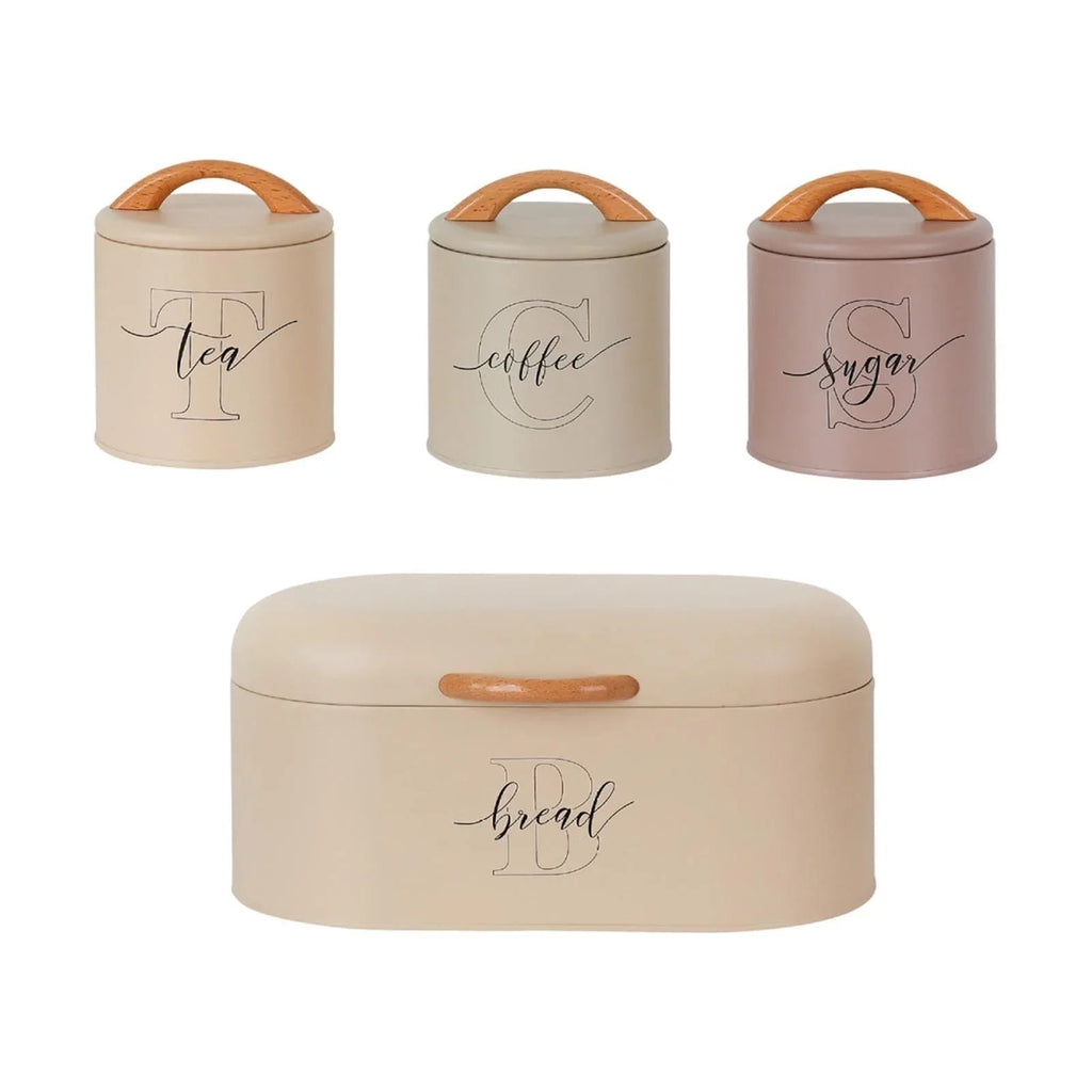 Luxury Kitchen Storage Canister Set with Wooden Lids