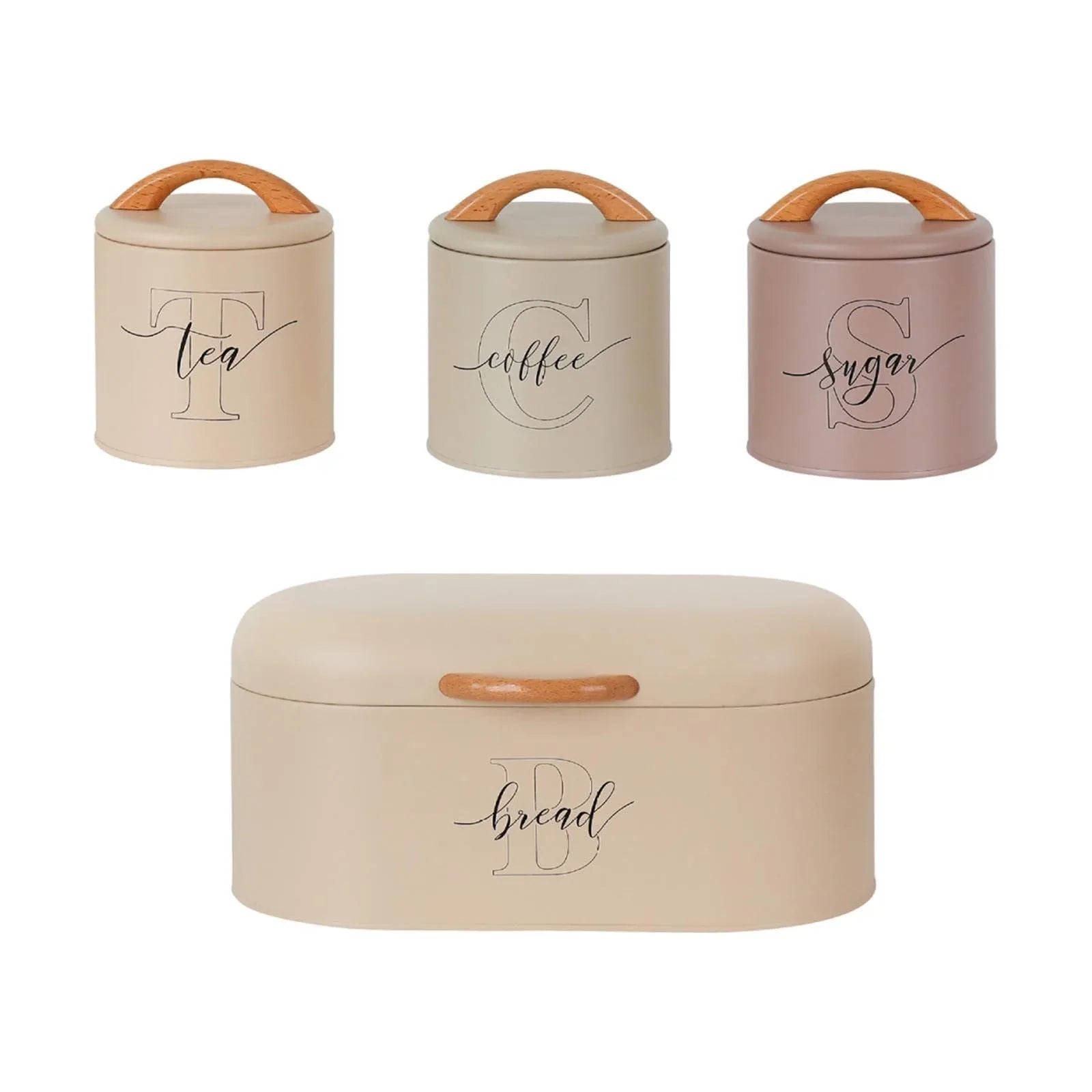Luxury Kitchen Storage Canister Set with Wooden Lids