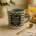 Fresh Morning Coffee Mug – Chevron Pattern Ceramic Cup