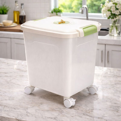 20kg Airtight Rice Storage Bucket with Wheels