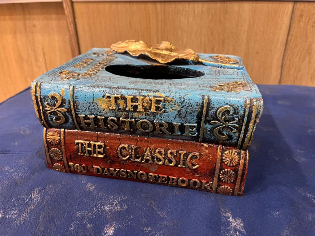 Vintage Book-Style Tissue Box Case – Elegant Home Decor