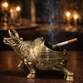 Metal Bull Figurine Ashtray – Creative Desktop Smoking Accessory