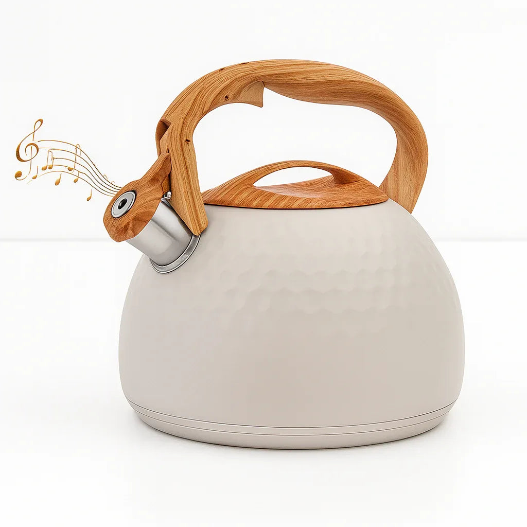 HausRoland Enamel White Textured Tea Kettle – 3.0L