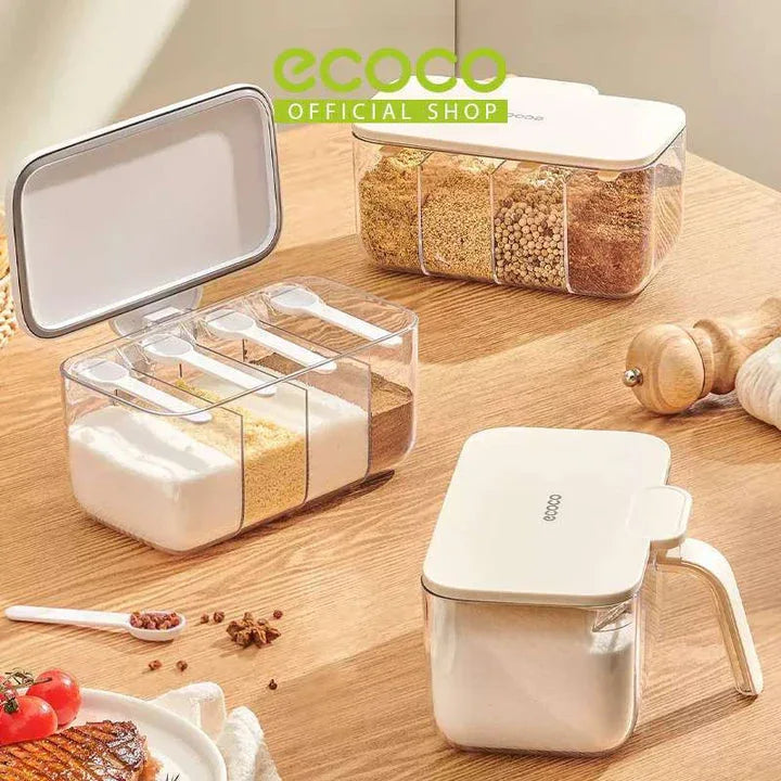 Ecoco 4-in-1 Seasoning Box – Spice & Condiment Organizer