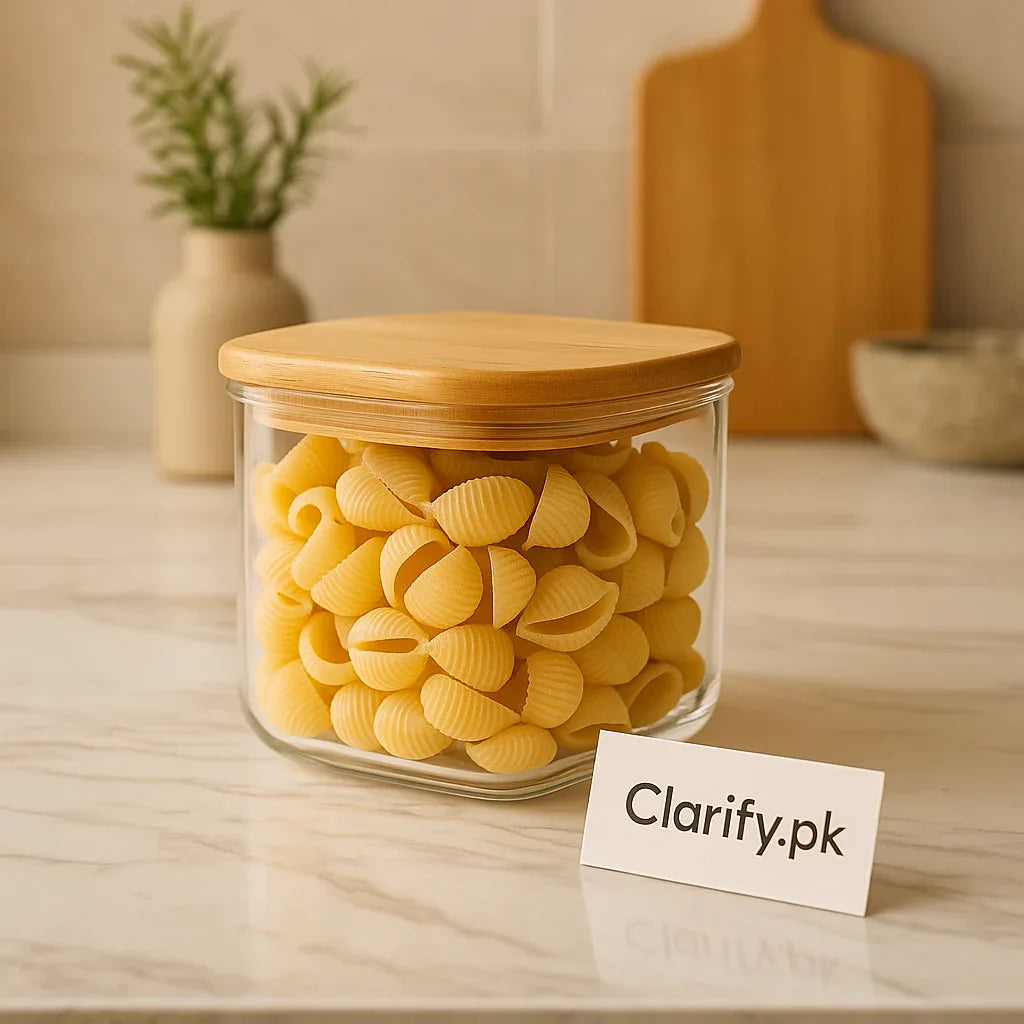Premium Small Glass Storage Jar – Airtight Bamboo Lid Kitchen Container
