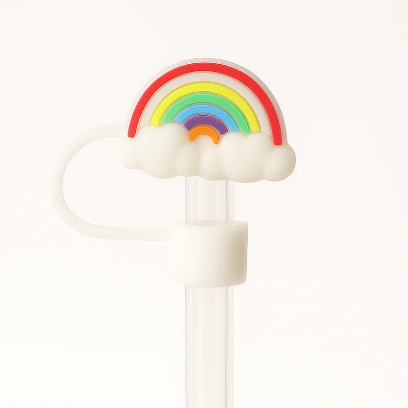 Rainbow Silicone Straw Stopper – Dust-Proof Protective Cover