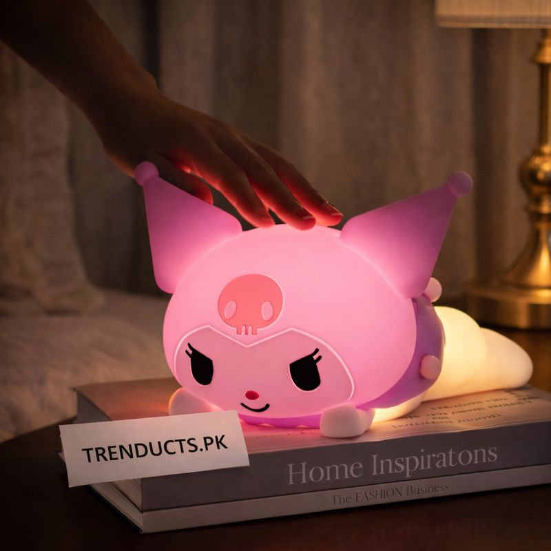 Kuromi Lying Posture Patting Lamp - Kawaii Silicone Touch Night Light