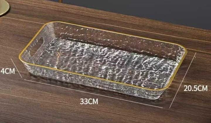 Premium Acrylic Tray – Golden Rim