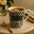 Zebra Print Ceramic Coffee Mug – “Coffee Time” Design