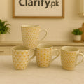Luxury White Ceramic Mug with Golden Pattern (Each)
