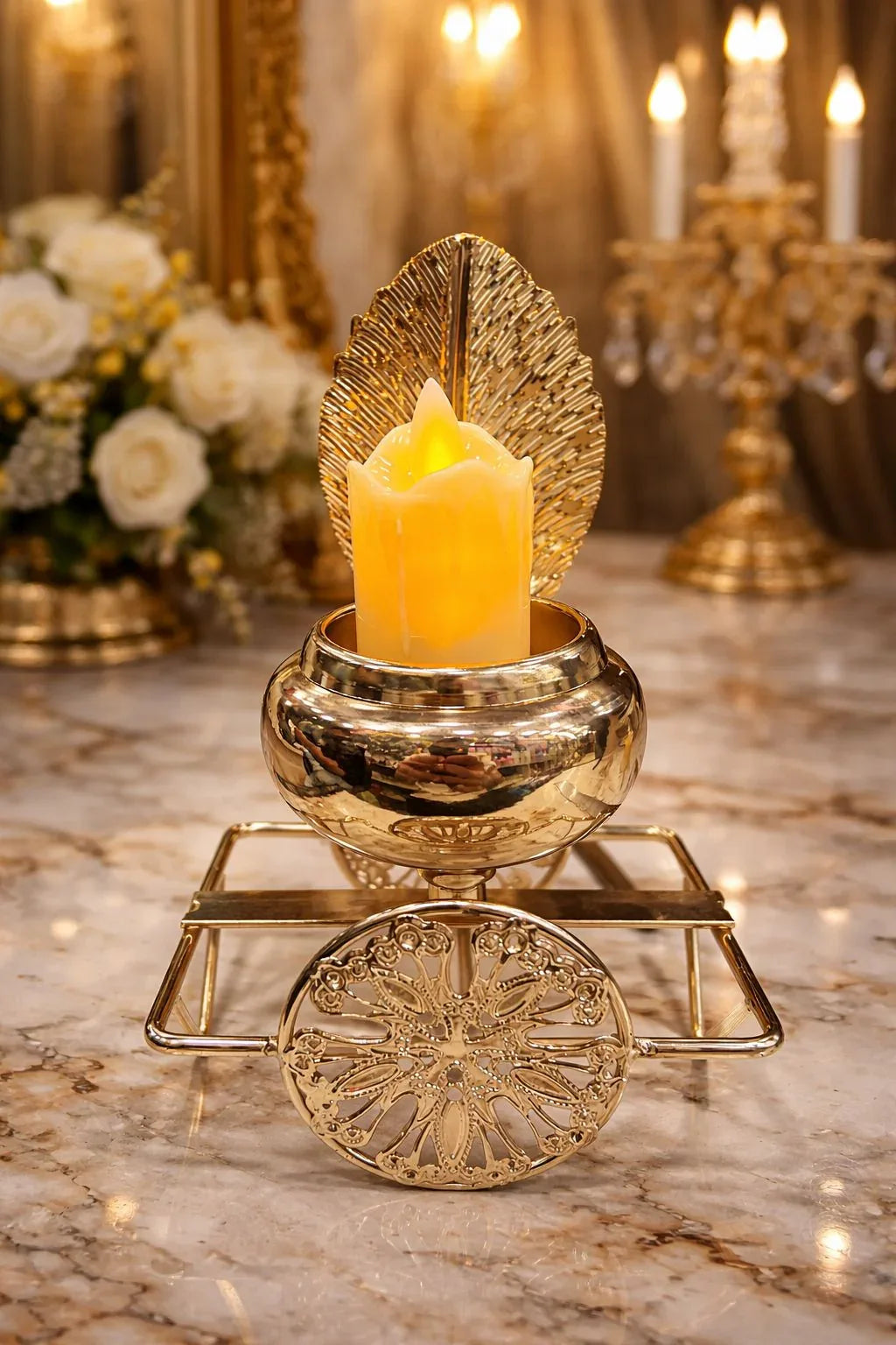 Royal Golden Decorative Candle Holder Stand
