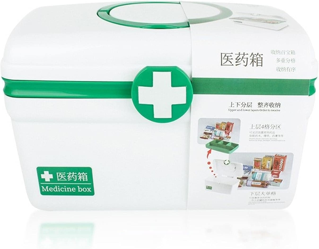 Portable Medicine Storage Box with Handle – First Aid Organizer (Random color)
