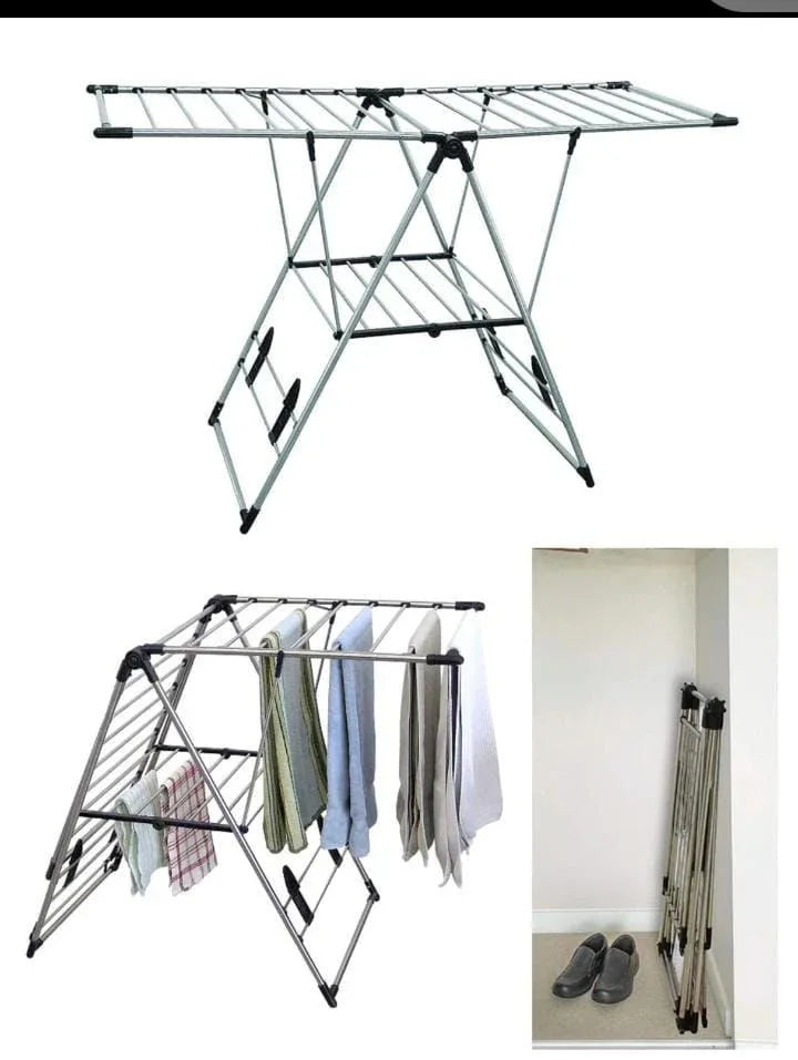 Stainless Steel Clothes Dryer Stand – Foldable & Durable Laundry Rack