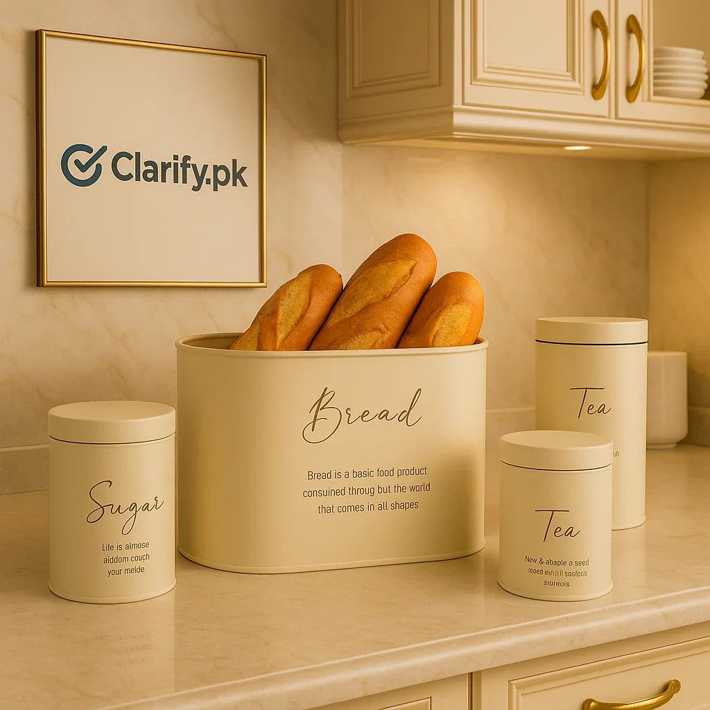 4-Piece Metal Bread Bin & Canister Set – Kitchen Storage