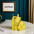Luxury Gold Leaf Push-Up Toothpick Holder