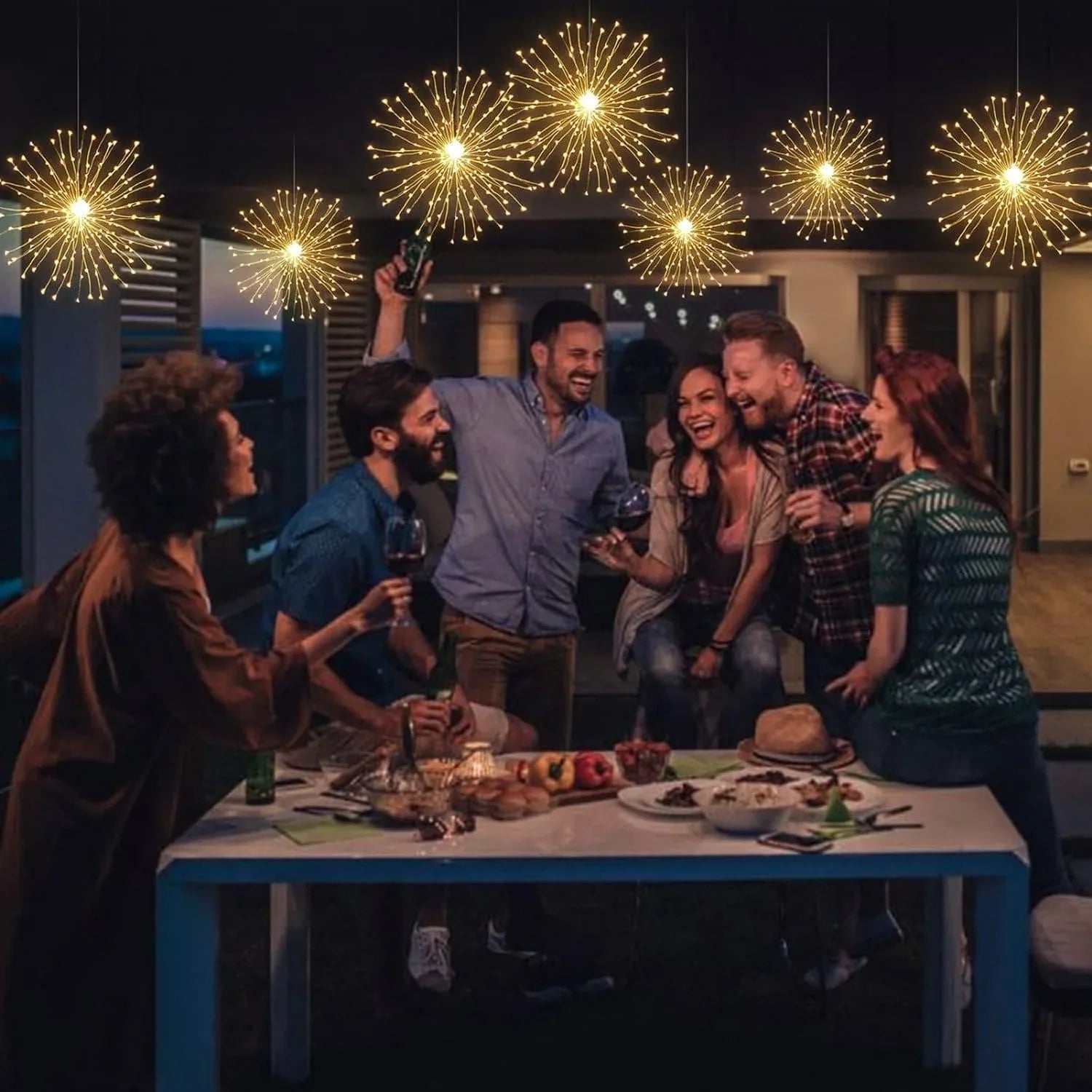 Firework String Lights Battery Operated with Remote