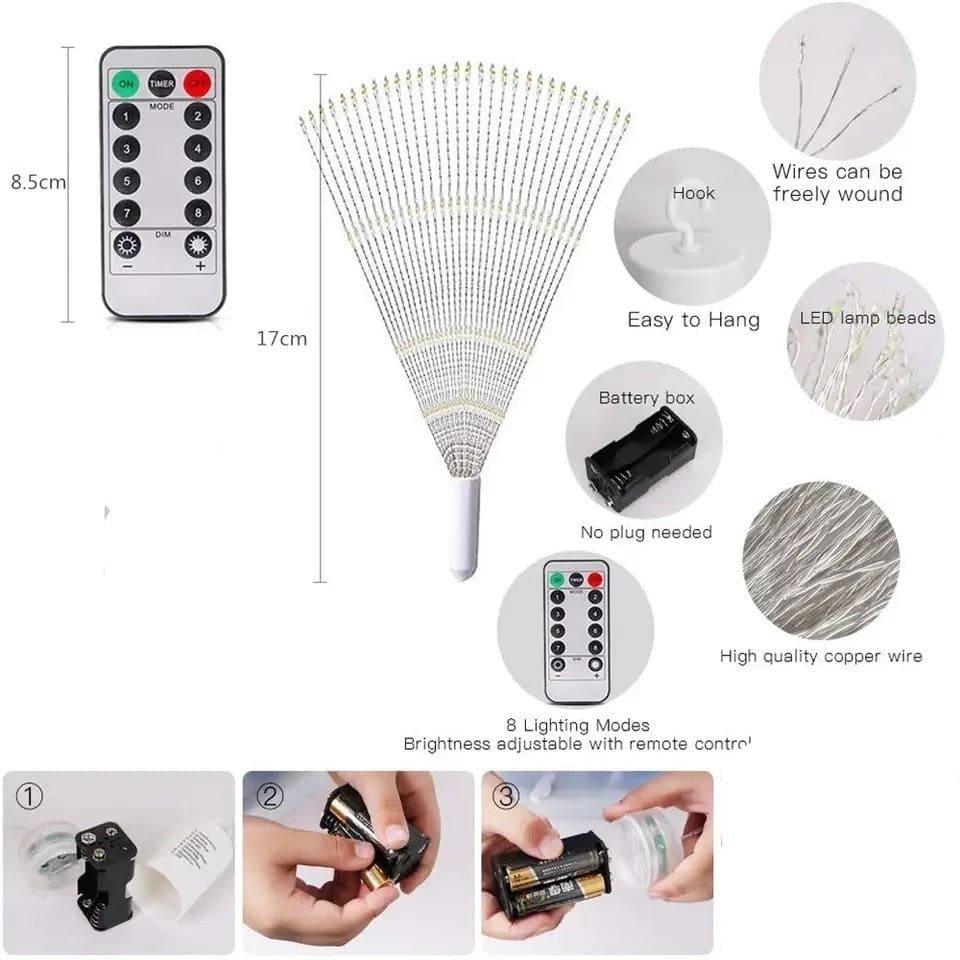 Firework String Lights Battery Operated with Remote