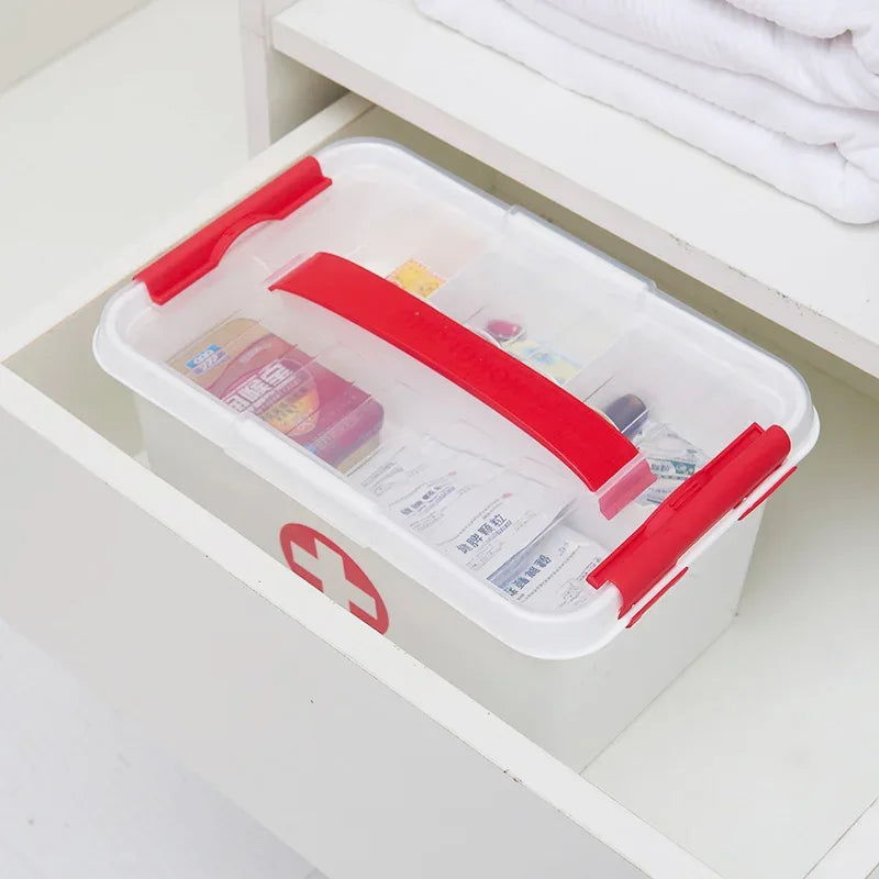 First Aid Kit Storage Box with Compartments