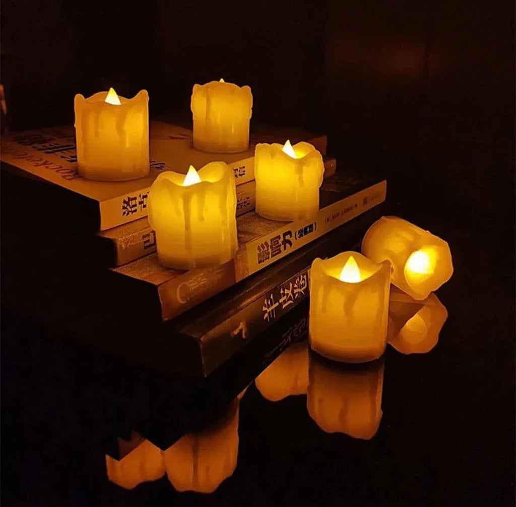 Set of 3 Flameless LED Tea Lights Set - Safe & Realistic Glow