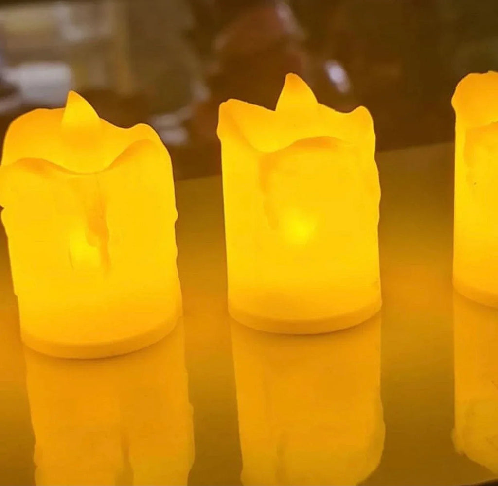 Set of 3 Flameless LED Tea Lights Set - Safe & Realistic Glow