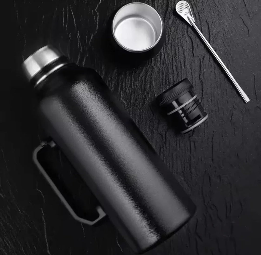 1200ml Stainless Steel Thermos with Handle & Spoon