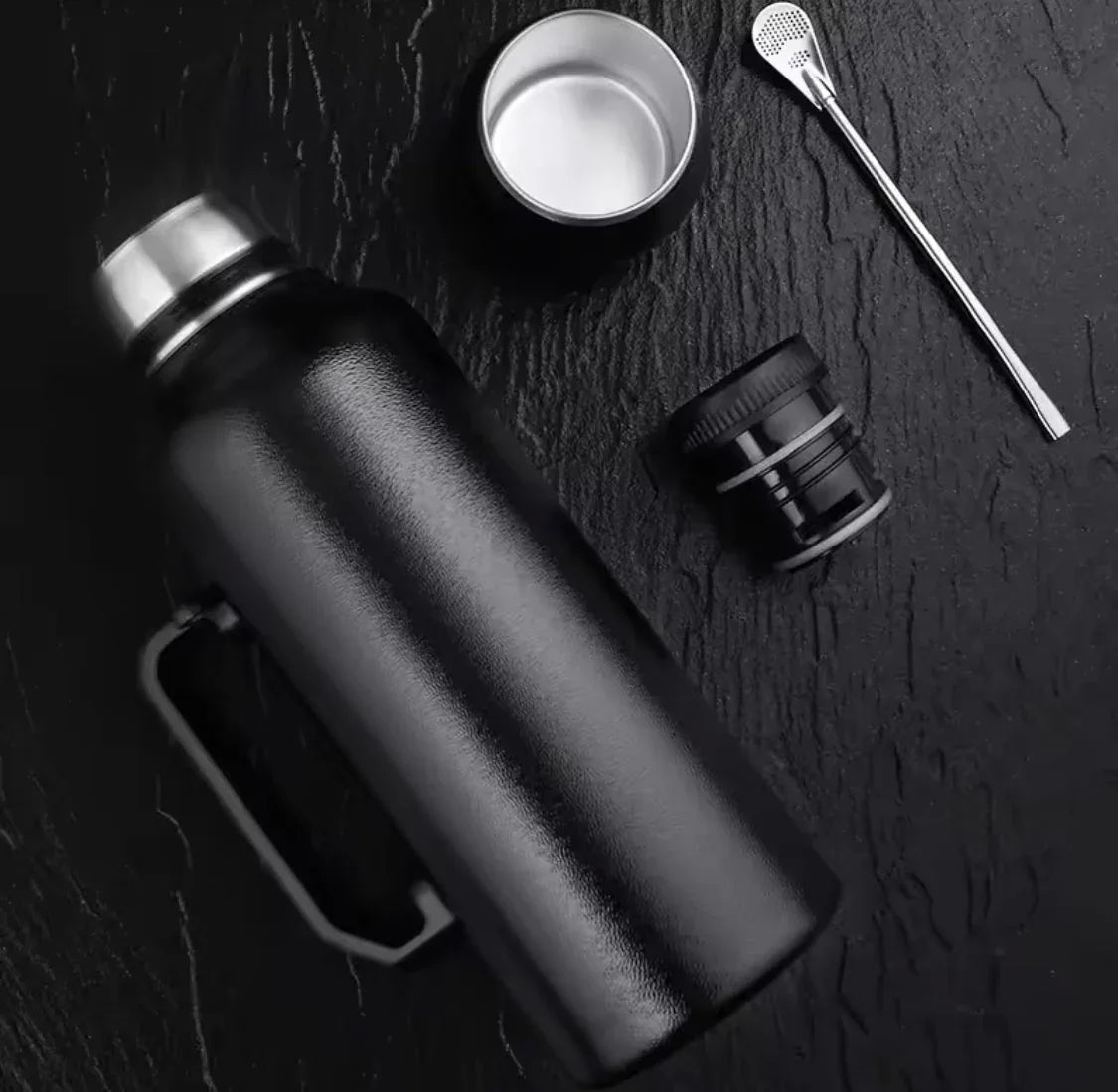 1200ml Stainless Steel Thermos with Handle & Spoon