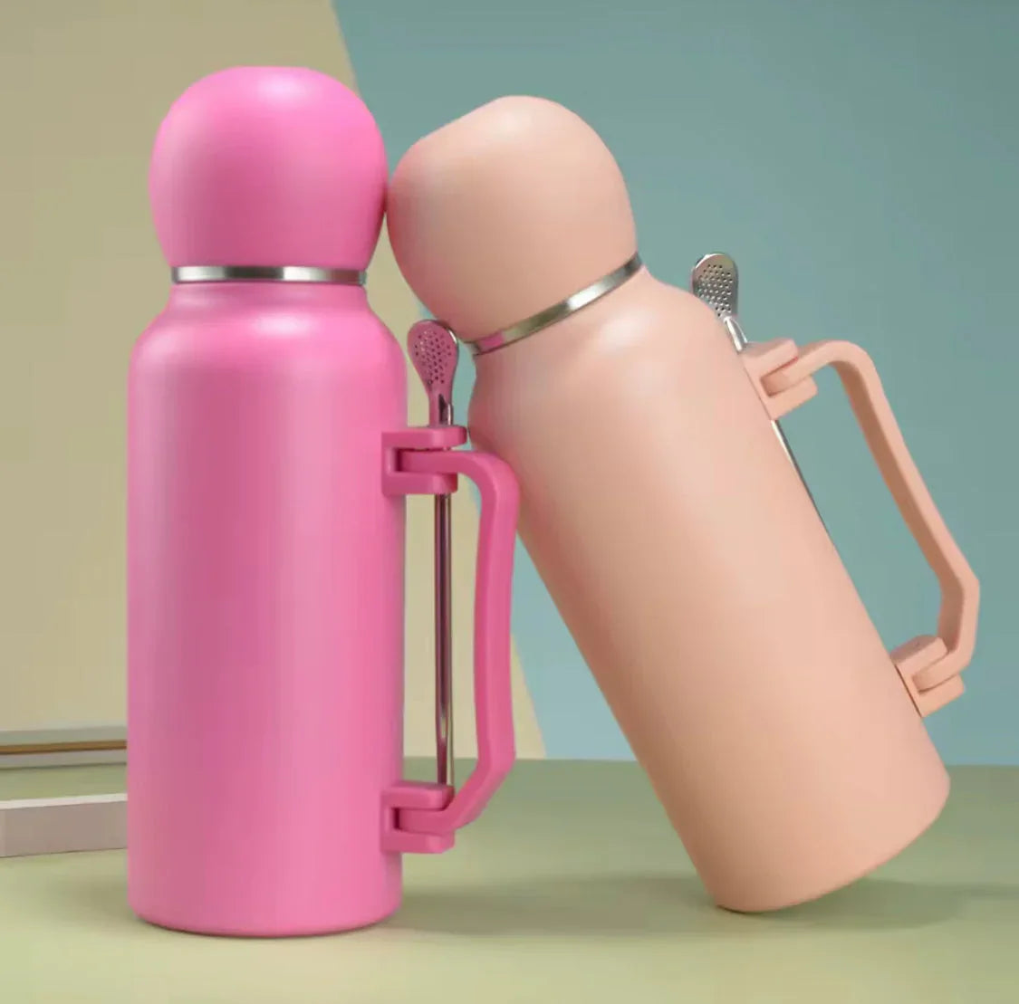 1200ml Stainless Steel Thermos with Handle & Spoon