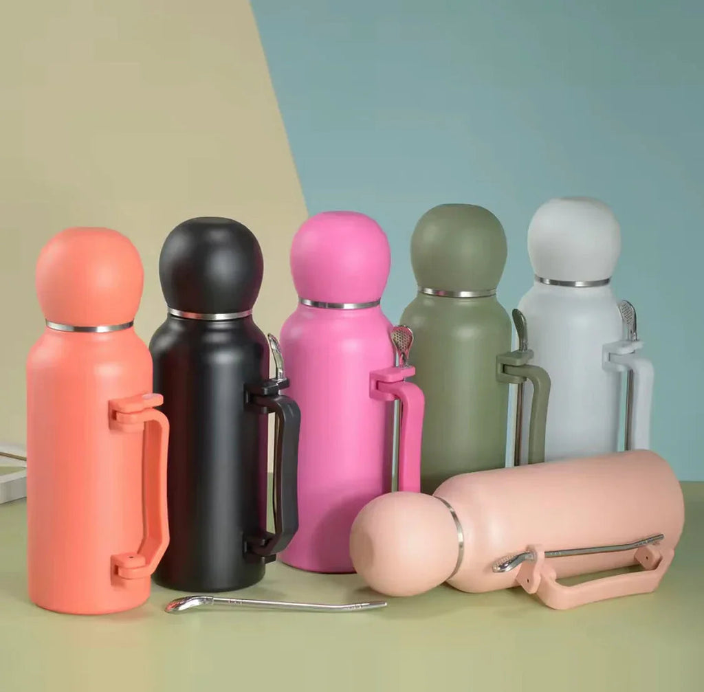 1200ml Stainless Steel Thermos with Handle & Spoon
