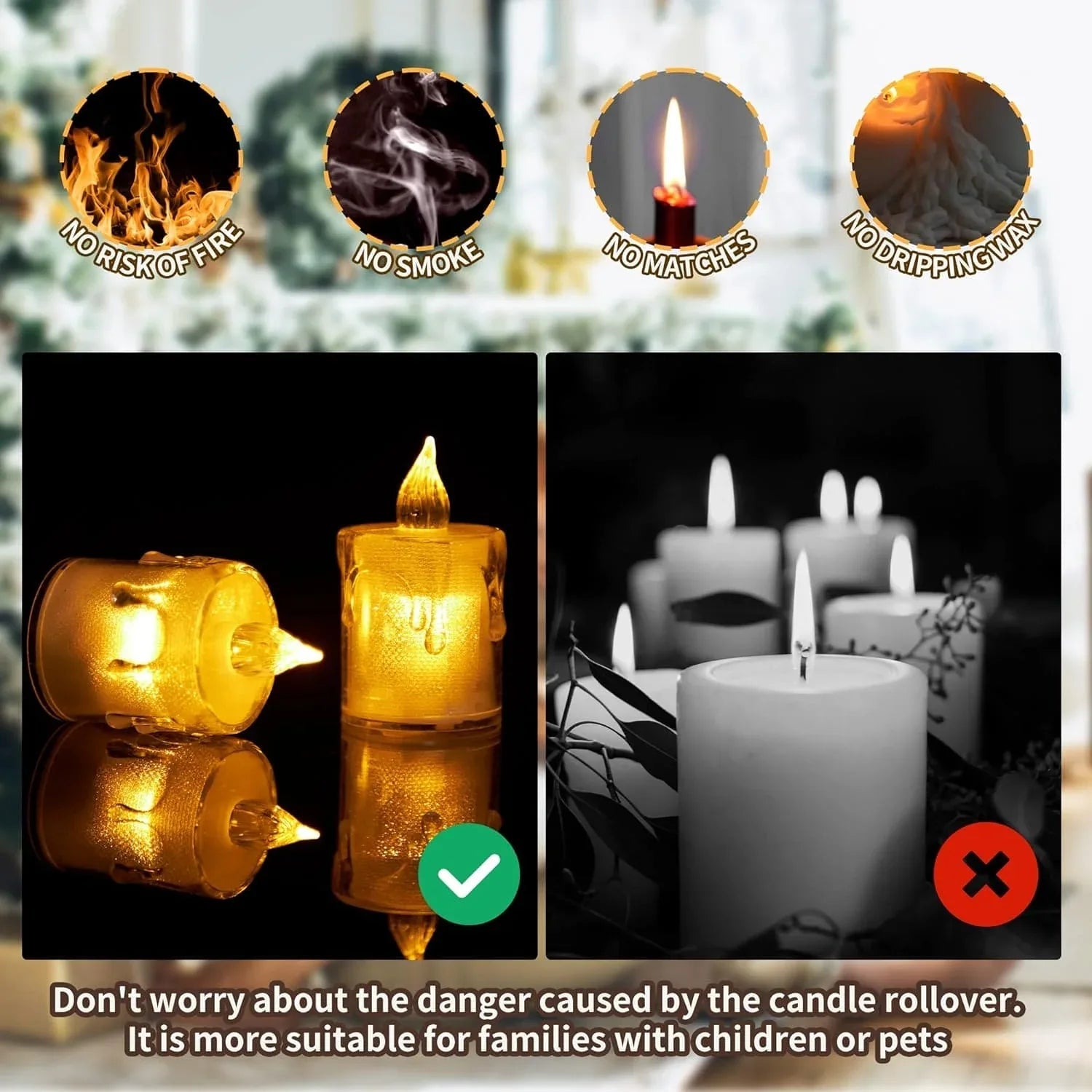 Acrylic LED Candle Lamp with Realistic Glow