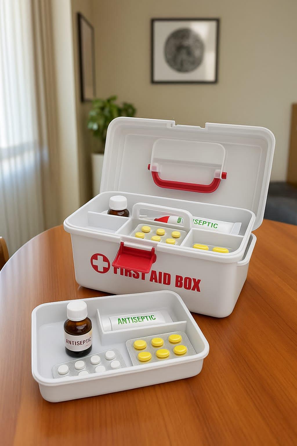 First Aid Kit Box Compact & Organized